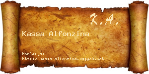 Kassa Alfonzina névjegykártya